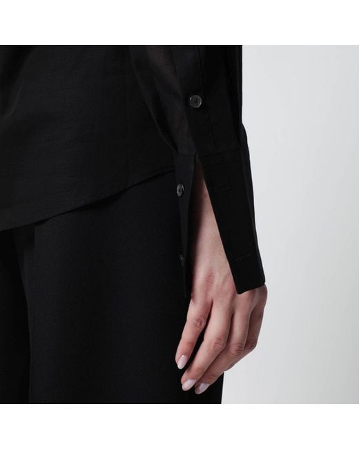 6397 Black Micro Pleated Shirt
