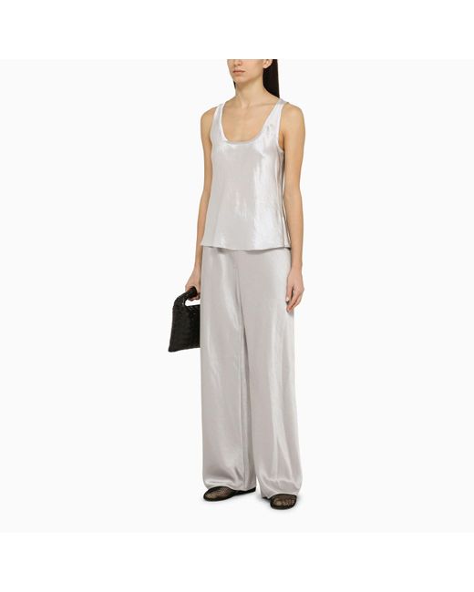 Vince White Pearl Grey Acetate Tank Top