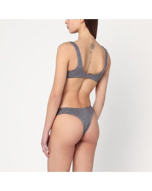 VENUJA Blue Grauer Bikini-Zweiteiler Mit Kristallen