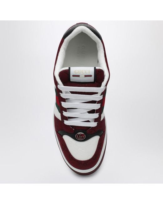 Sneaker screener in tessuto gg ancora di Gucci in Red da Uomo