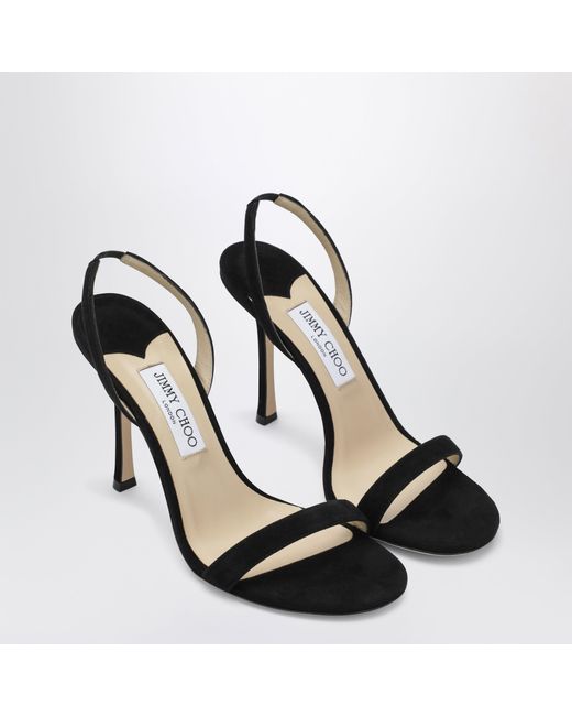 Jimmy Choo Black Jenn 100 Suede Sandals