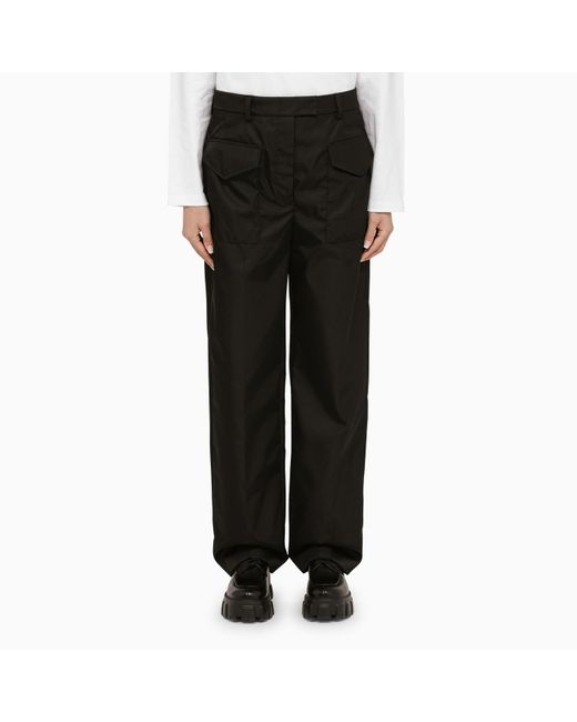 Prada Black Cargo Trousers In Re-nylon