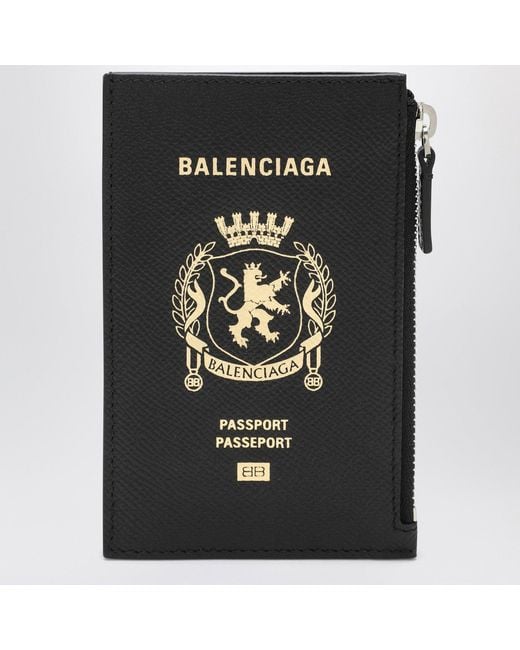 Balenciaga Black Passport Holder And Wallet for men