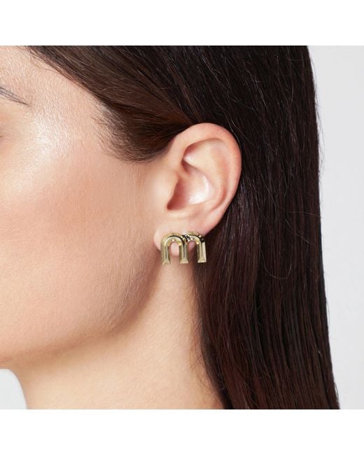 Miu Miu Metallic Brass Earrings