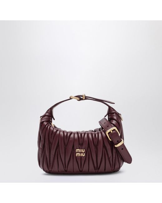 Miu Miu Purple Bordeaux Quilted Nappa Pouch