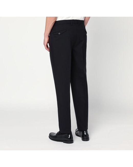 Pantalone in lana di Santaniello in Black da Uomo