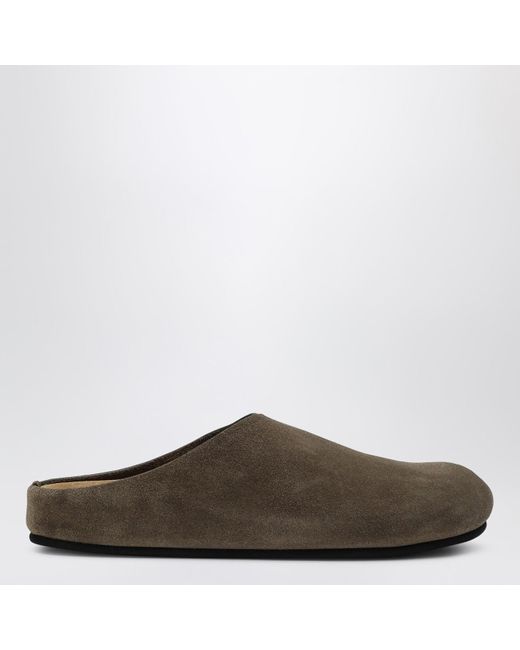 The Row Brown Light Suede Mule Hugo
