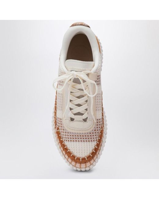 Chloé Pink Natural Nama Trainer Aus Recyceltem Nylon