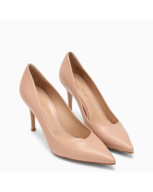 Gianvito Rossi Pink Peach Leather Pumps
