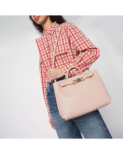 Bottega Veneta Pink Light Andiamo Medium Bag