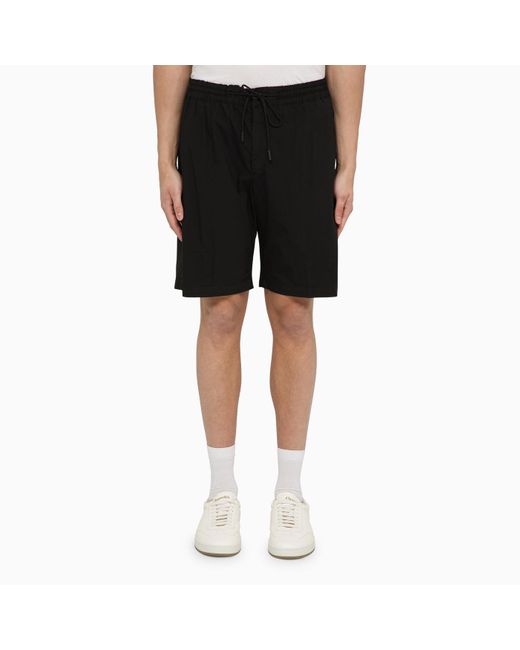 PT Torino Black Cotton-blend Bermuda Shorts for men