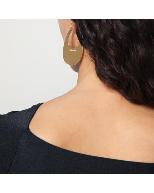 Orecchini swipe grandi dorati di Coperni in White