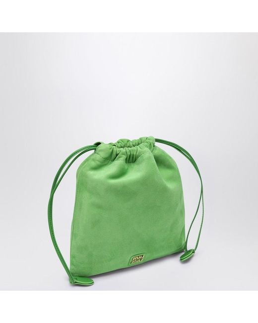 Miu Miu Green Apple Suede Pouch