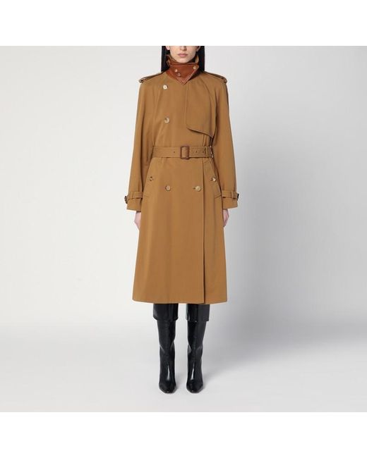 Trench-Coat Long Déperlant En Gabardine De Coton Chloé en coloris Natural