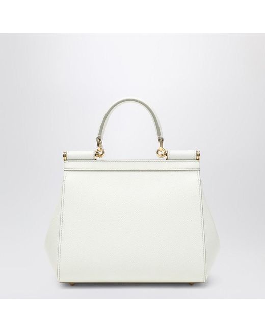 Dolce & Gabbana White Mittlere Weiße Sicily Handtasche