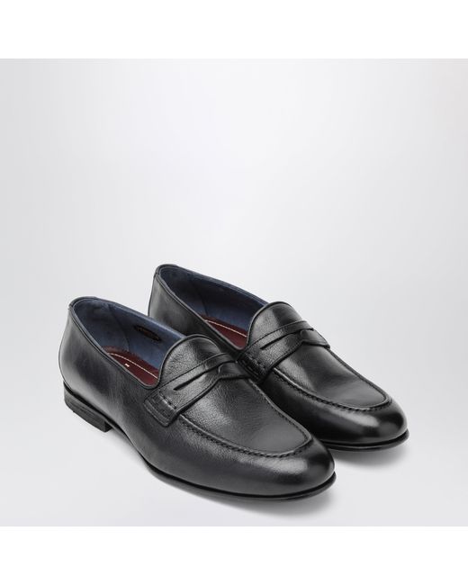 Sturlini Black Savio Leather Loafers for men