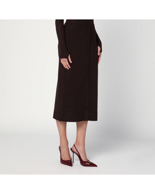 Victoria Beckham Black Midi Skirt