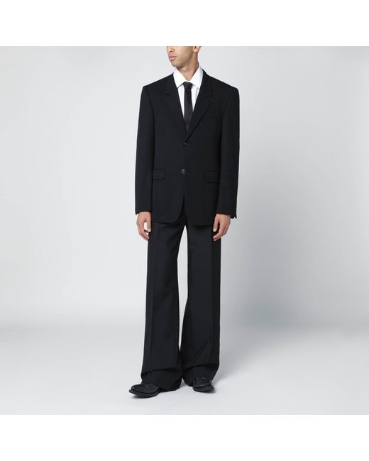 Balenciaga Black Single-Breasted Wool Jacket for men