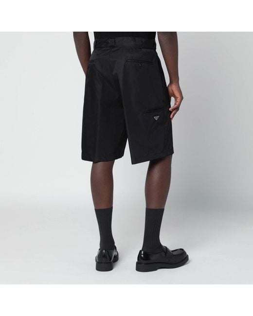 Prada Black Re-Nylon Bermuda Shorts for men