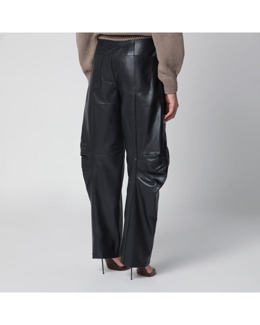 ROTATE BIRGER CHRISTENSEN Black Lamb Leather Cargo Trousers