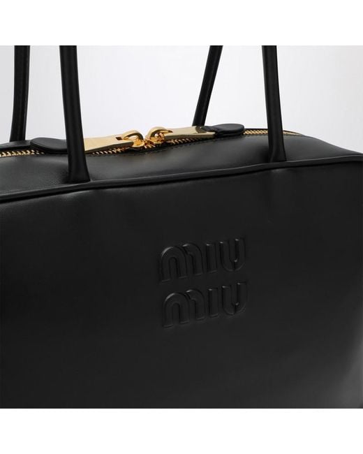 Miu Miu Black Beau Sac En Cuir Noir