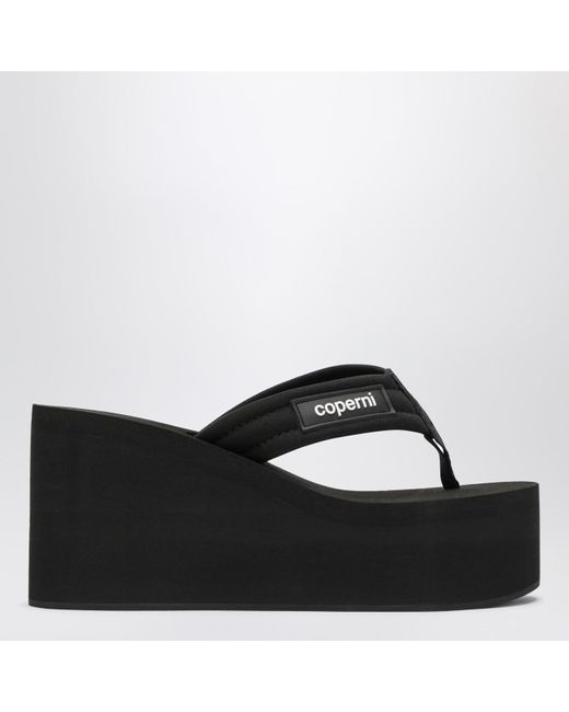 Coperni Black Wedge Sandal With Logo