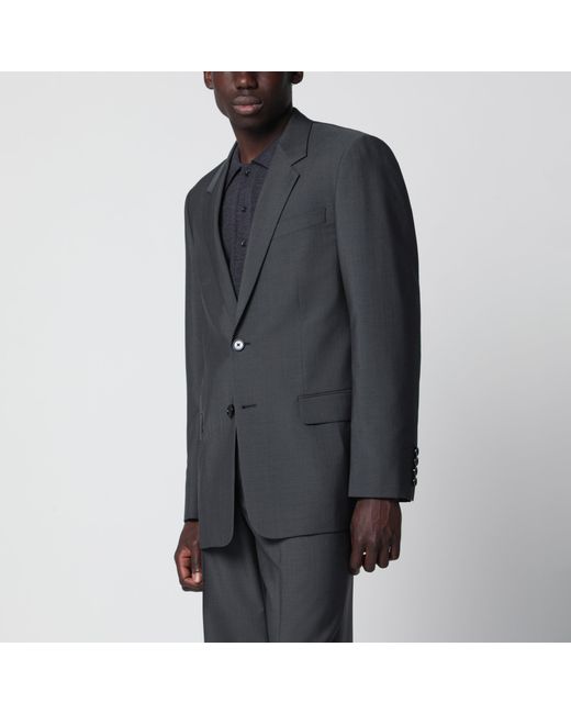 Valentino Black Single-Breasted Wool And Mohair Jacket for men