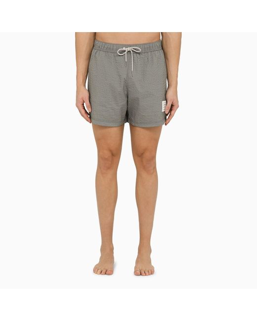 Thom Browne Gray Med Grey Striped Swim Shorts for men