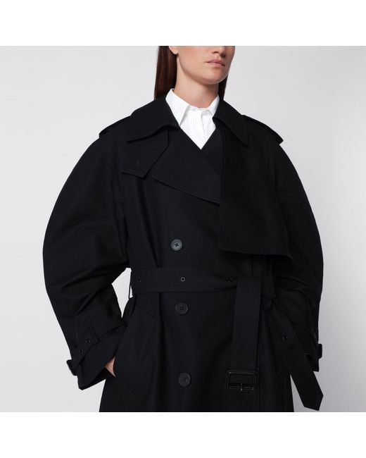 Anine Bing Black Pascale Cotton Maxi Trench Coat