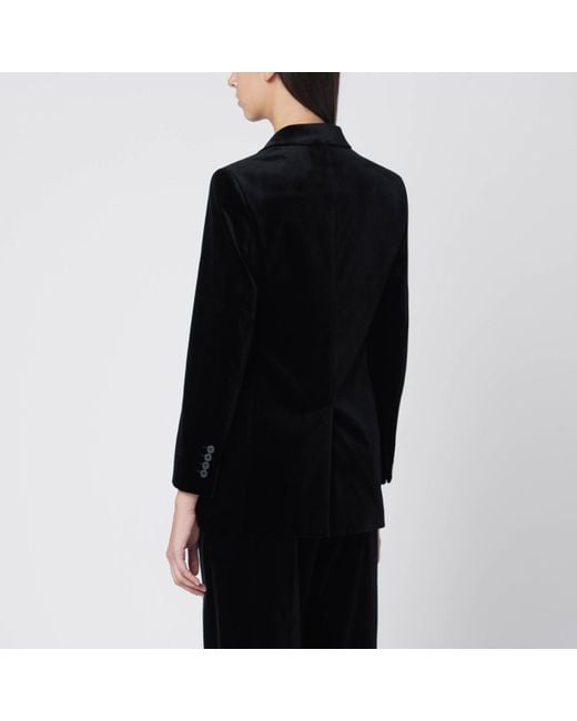 Max Mara Black Velvet Double-Breasted Jacket
