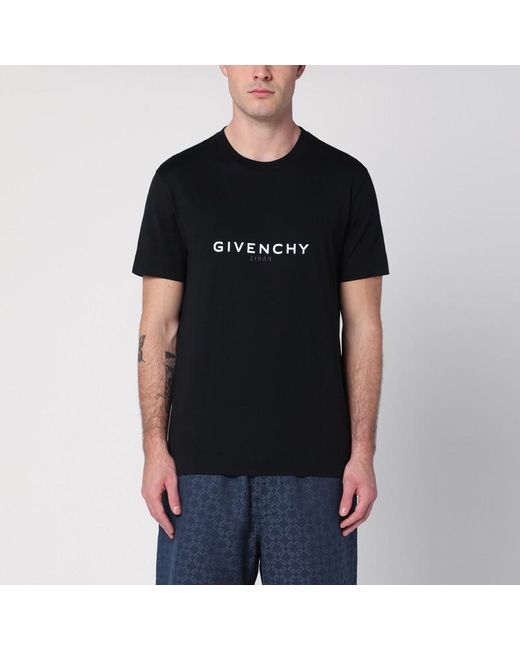 Givenchy Black Reverse Cotton Slim T-Shirt for men