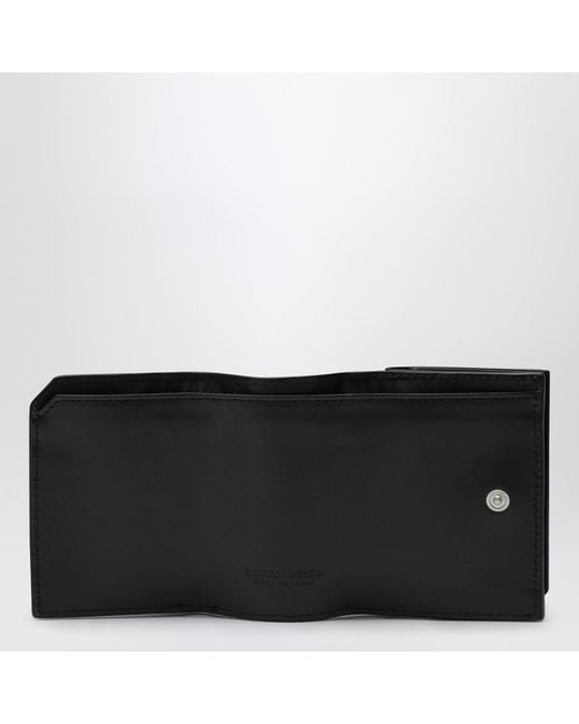 Bottega Veneta Black Fondente Trifold Wallet In Intrecciato for men