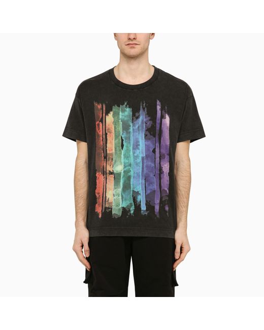 Givenchy Black Cotton Crew-neck T-shirt With Print for men
