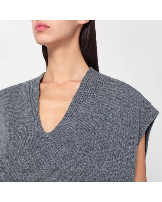 Roberto Collina Blue Oversized Wool Vest