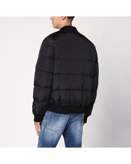 DSquared² Black Nylon Puffer Bomber Jacket for men