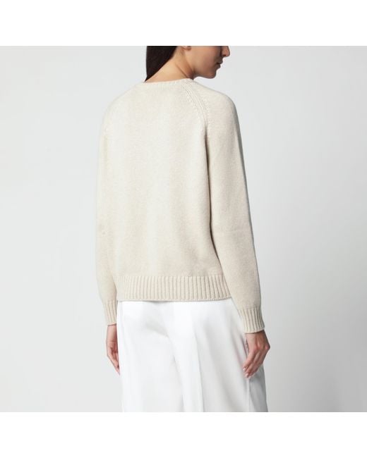 Loro Piana Natural Mélange Cashmere Crewneck Sweater