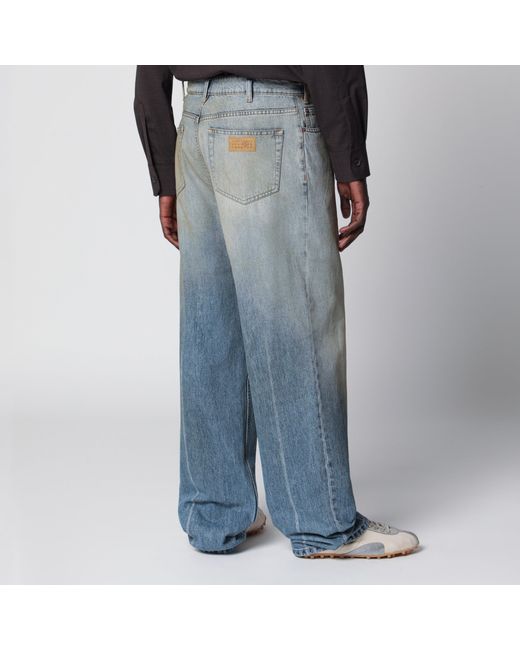 MM6 by Maison Margiela Blue Mid- Washed-Effect Denim Jeans for men