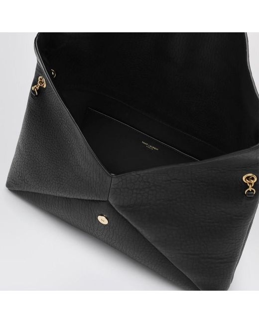 Saint Laurent Black Cassandre Xxl Schwarze Umschlagtasche Mit Kette