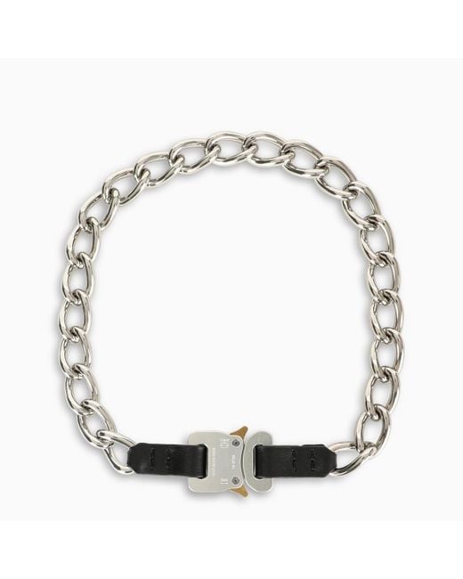 1017 ALYX 9SM Black Chainleather Buckle Necklace for men