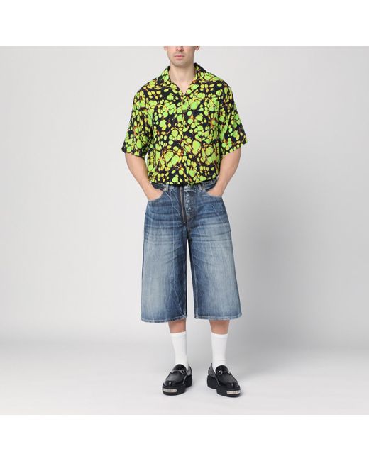 Martine Rose Blue Bermuda In Denim Blu Acid for men