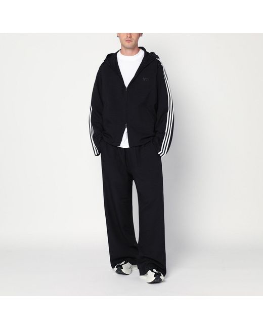 Y-3 Black 3 Stripes Zip/Cardigan for men