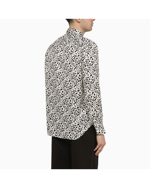 PT Torino White Viscose Striped Shirt for men