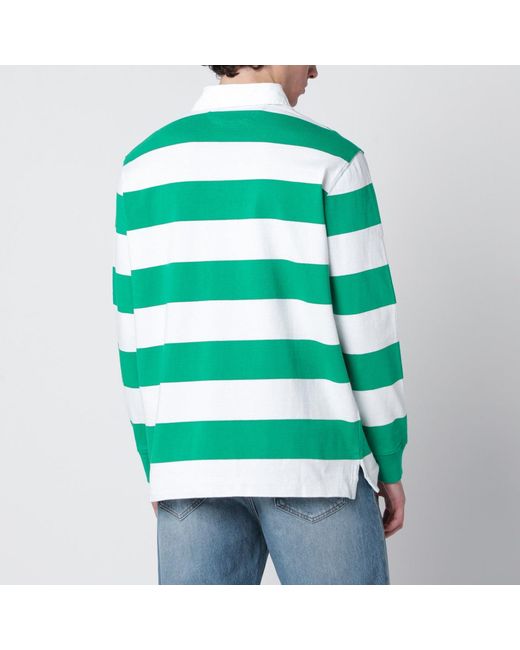 Polo Ralph Lauren Green Striped Classic Fit Polo Shirt for men