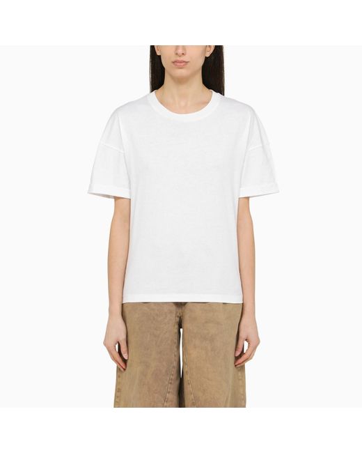 FEDERICA TOSI White Cotton Crew-neck T-shirt