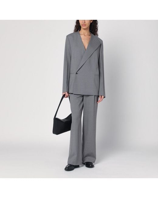 Loulou de Saison Gray Wide Grey Wool Pants