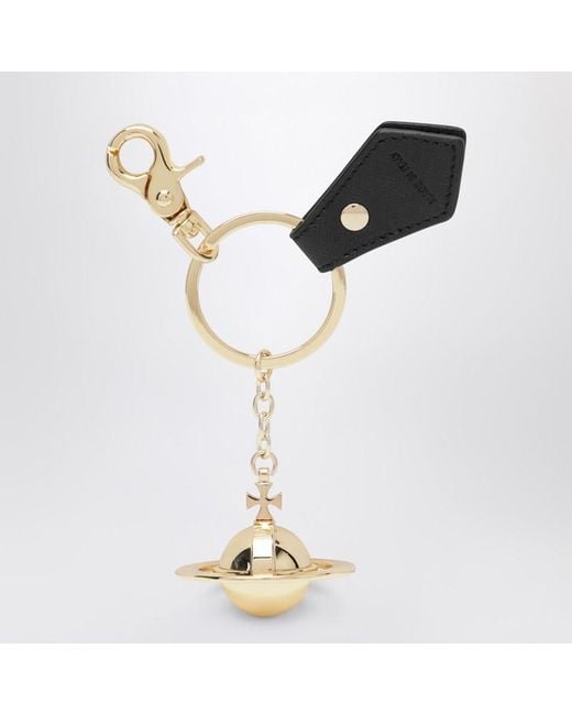 Vivienne Westwood Metallic Goldfarbener 3D-Schlüsselanhänger