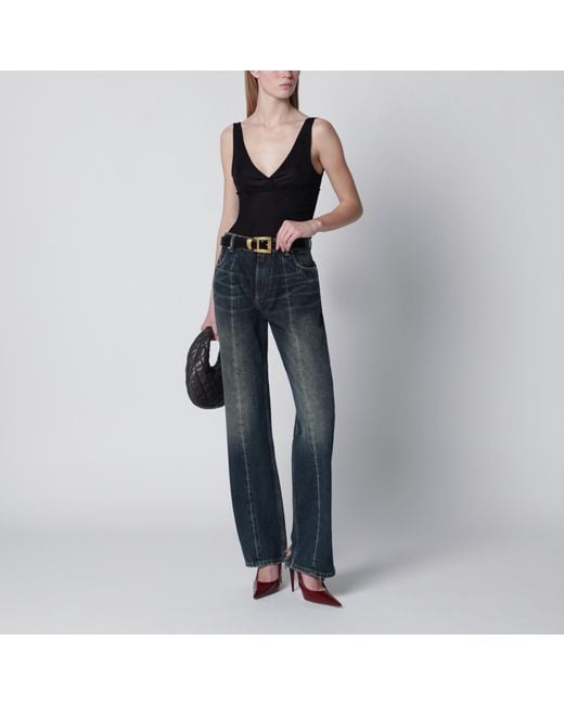 Versace Blue Washed Regular-Fit Cotton Jeans