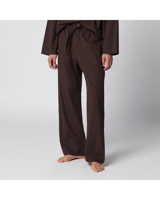 Tekla Black Cotton Pajama Trousers for men