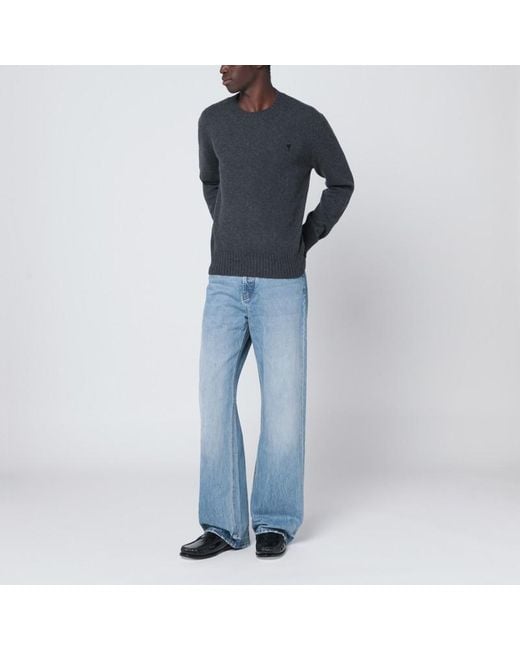 AMI Blue Anthracite Ami De Coeur Sweater for men