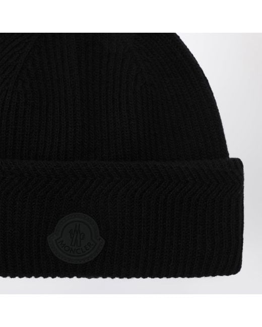 Moncler Black Wool And Cashmere Beanie for men